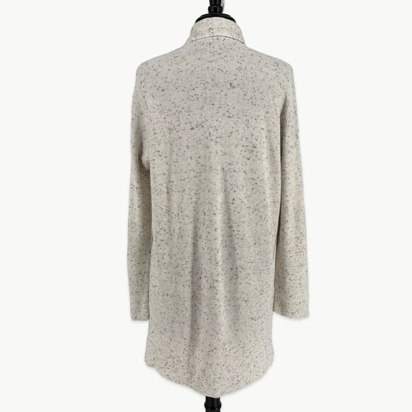 Eileen Fisher Organic Cotton Speckle High Collar Cardigan | XS | Neutral/Black - Picture 3 of 14